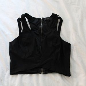 Black Cropped Clubbing Tank